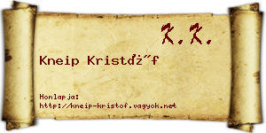 Kneip Kristóf névjegykártya